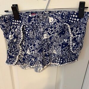 Lilly Pulitzer for Target Navy and White Patterned High Waist Shorts